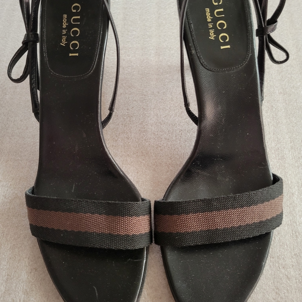 Gucci Black and Brown Sandals